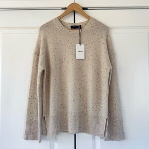 Theory Karenia Sweater Wool Cashmere Crew Neck Speckled Knit NEW Size Small